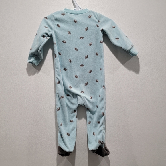 Carter's Light Blue Footed Onesie with Bear Design Sz 9 Months - Picture 3 of 3